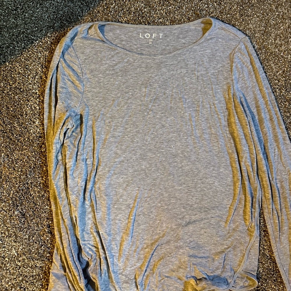 LOFT Grey Long Sleeve Tee